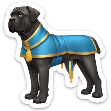 A Cane Corso dressed as a priest in Blue and Gold robe. sticker