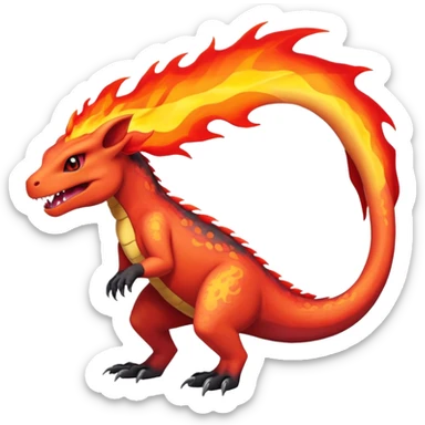 Salandit-Quilava-Charmeleon-Fakémon-hybrid-creature (full body)  sticker