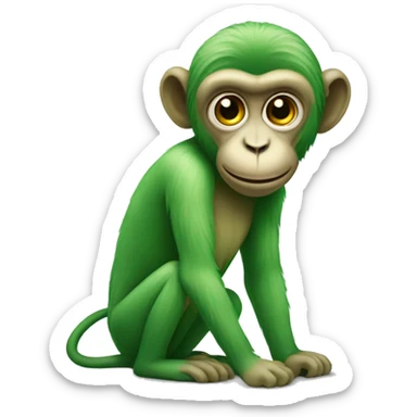 Green monkey sticker