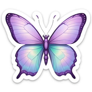 Pastel lilac iridescent butterfly sticker