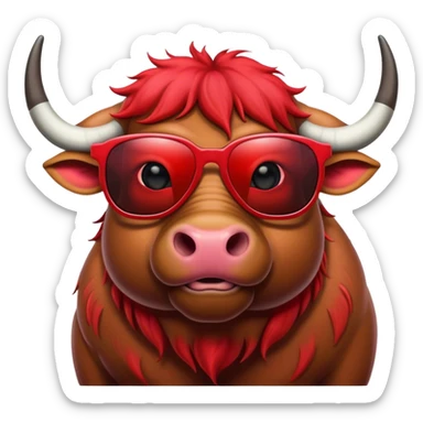 red water buffalo with sunglasses sticker