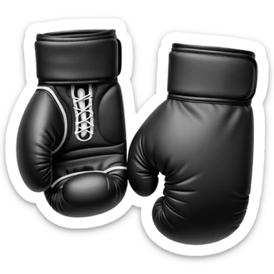 Minimalistic flat vector icon, iOS style, thin black contour on white background. Boxing gloves or a fighter silhouette in stance. sticker