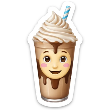 milkshake with a face and earrings sticker