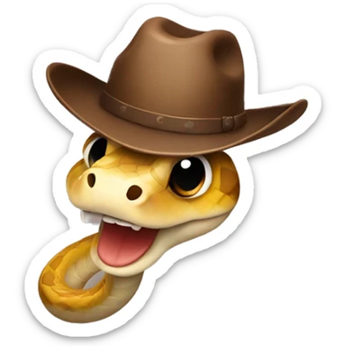 Cute snake with a cowboy hat sticker