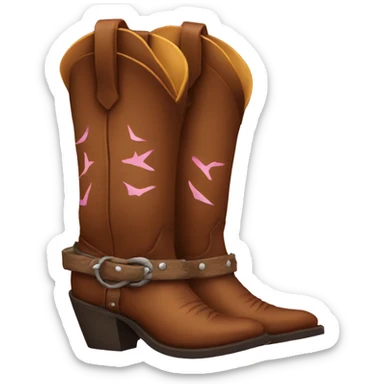 Pair of cowgirl boot sticker