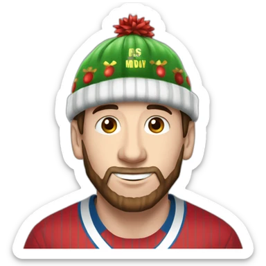 Messi con un gorro de navidad sticker