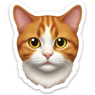 Scotch fold ginger cat with tricolour kitty sticker