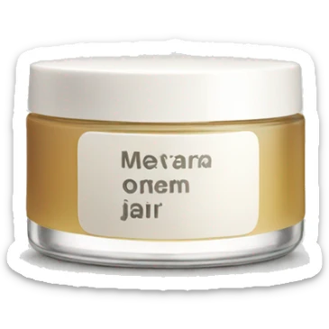 Skincare Jar: A minimal glass jar with a smooth cream texture inside, featuring a sleek label. sticker