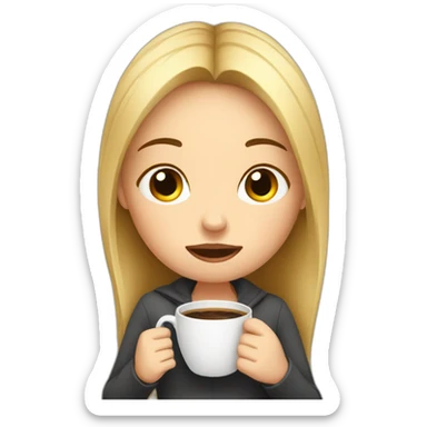 tired girl drinking coffee sticker