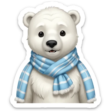 polar bear with a scarf sticker