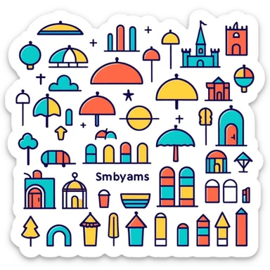 A whimsical sticker design incorporating playful fonts, cartoonish elements, and bright, cheerful colors. sticker