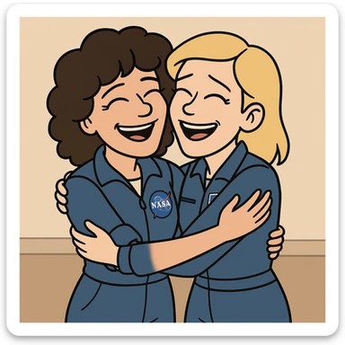 two Sally Ride Prince hug  sticker