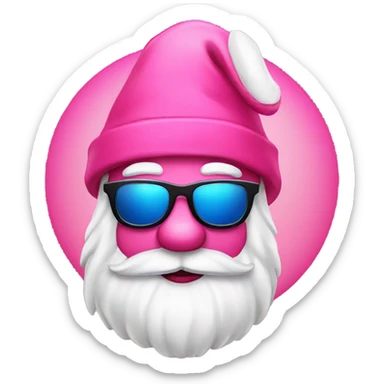 Santa with a pink hat and flamingo wearing sunglasses sticker