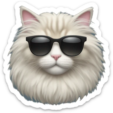 Fluffy Cat with sunglasses sticker