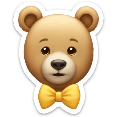 Emoji bear with emoji bow on head ￼ sticker
