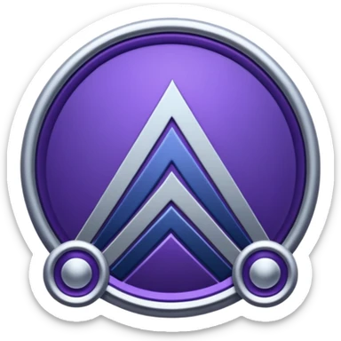 Landmark icon above the map. Colors: dark purple, dark blue, black, silver. sticker