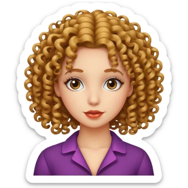 coquette with curly hair girl sticker