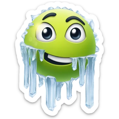 Frozen tennis ball with icicles sticker