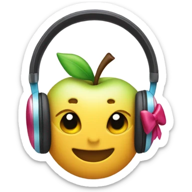 apple headphones with bows sticker