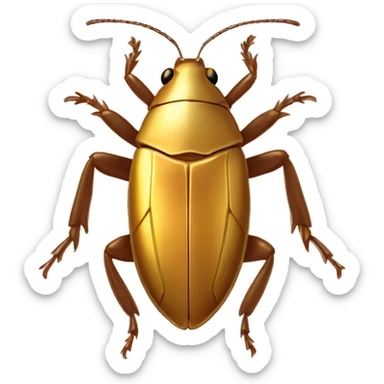 A golden cockroach, with rays of light, all around it, like a 🌟) and with a “capital N” engraved on its abdomen. It must be seen from the front like 🪳 but it must be all Golden sticker