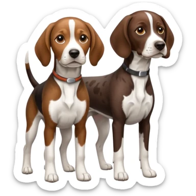 beagle and german shorthaired pointer sticker