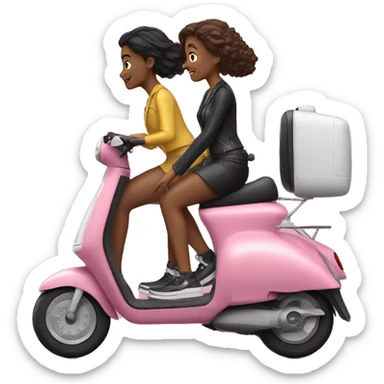 2 girls on an e-scooter sticker