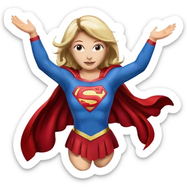 Supergirl fly in the sky sticker
