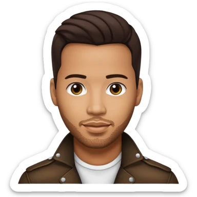 Romeo Santos with dark brown hair sticker