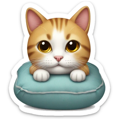 a cute cat on a cushion sticker