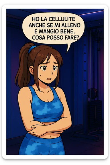 PRENDI SPUNTO DA QUESTO STILE E FAI SOLO IL PRIMO FUMETTO DETTO DA LEI, TUTTI GLI ALTRI DIALOGHI LI FA LUI:

LEI: Ho la cellulite anche se mi alleno e mangio bene, cosa posso fare?

LUI: Hai controllato il tuo baricentro corporeo?
LUI: Sapevi che se il peso del tuo corpo cade in avanti o da un lato, c’è un disallineamento fra bacino e torace, che comprimendo le coste, limita la motilità del diaframma e l’ossigenazione dei tessuti?
LUI: Il mio è il primo e unico percorso che lavora sugli inestetismi con un lavoro mirato sul baricentro corporeo. sticker