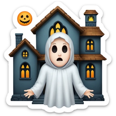 Creepy October 1st with ghosts sticker