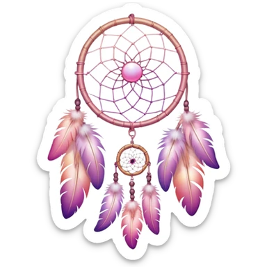 Iridescent pastel pink gradients dreamcatcher sticker