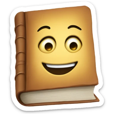 Book with smiling face sticker