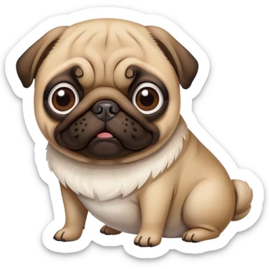 A pug taking a shit sticker