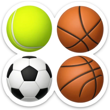 tennis basketball soccer sticker