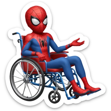 spiderman  on wheelchair  sticker
