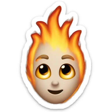 Flaming heart  sticker