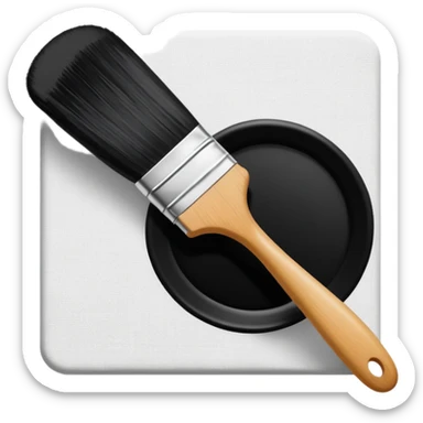 Visualize on-brand content — instantly. black white pallete preferred. brush painting on a canvas sticker