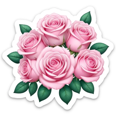 A sparkly shiny beautiful cute pretty aesthetic pastel pink rose bouquet sticker