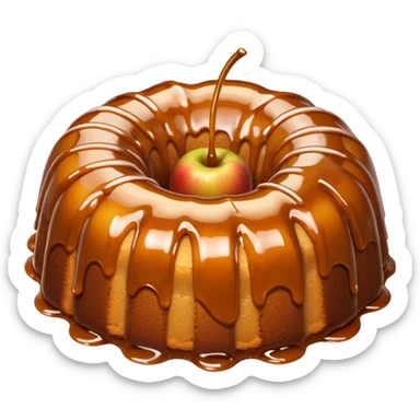 Caramel Bundt cake with gooey apples sticker