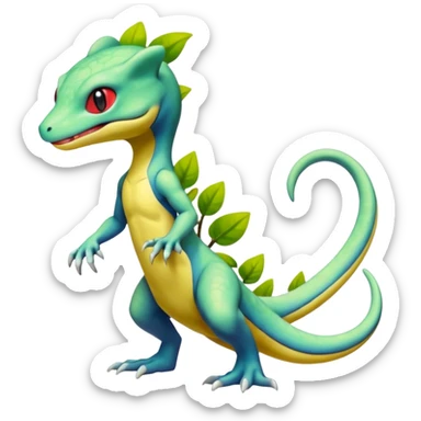 Mewtwo-Salandit-Gecko-Treecko-Kecleon-Fakémon-Pokémon-hybrid-creature (full body)  sticker