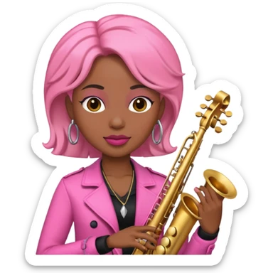 pink musician black woman  sticker
