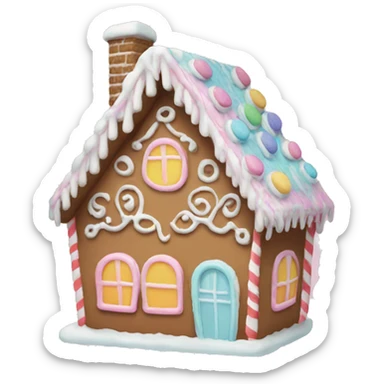pastel gingerbread house sticker