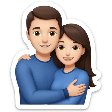 brunette white Couple sticker
