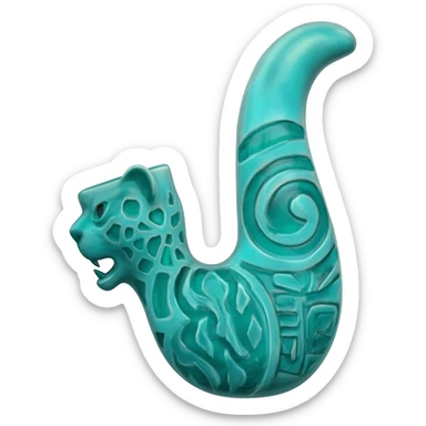 pipa chamanica con cabeza de pantera con humo sticker