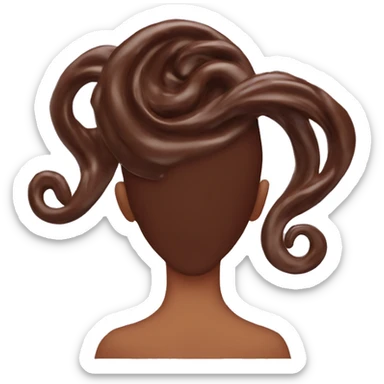 chocolate swirl on girls head  sticker