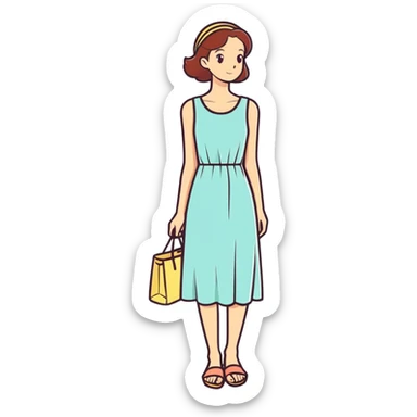 Lady with a sundress  sticker