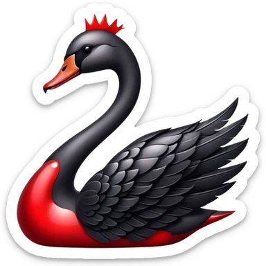 black and red shiny weeping gothic swan sticker