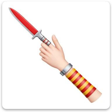 emoji wrist with red horizontal lines on it and a knife beside it sticker
