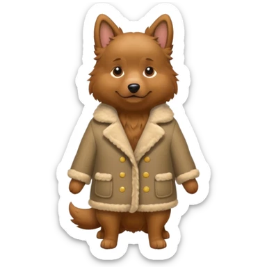 Dog wearing a coat sticker